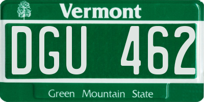 VT license plate DGU462