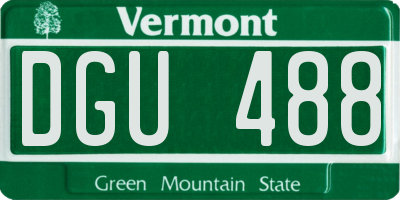 VT license plate DGU488