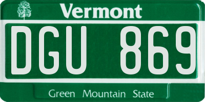 VT license plate DGU869