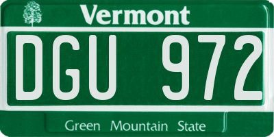 VT license plate DGU972