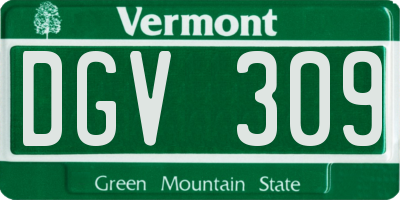 VT license plate DGV309
