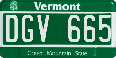 VT license plate DGV665