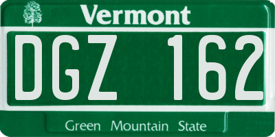 VT license plate DGZ162