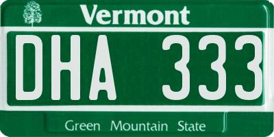 VT license plate DHA333