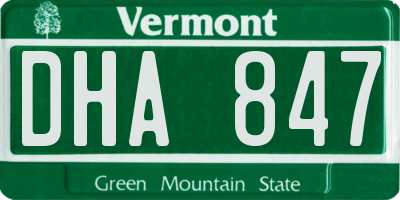 VT license plate DHA847