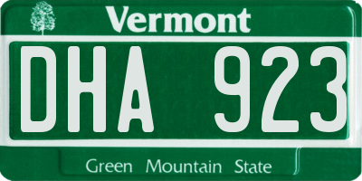VT license plate DHA923