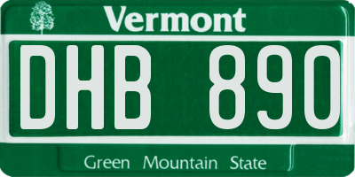 VT license plate DHB890