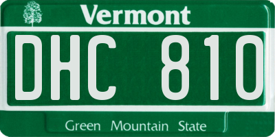VT license plate DHC810