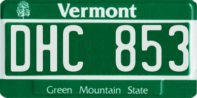 VT license plate DHC853