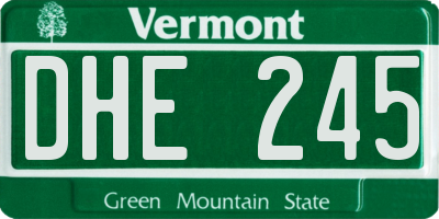 VT license plate DHE245