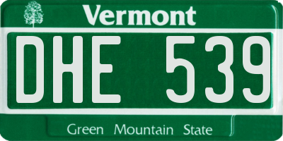 VT license plate DHE539