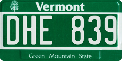 VT license plate DHE839