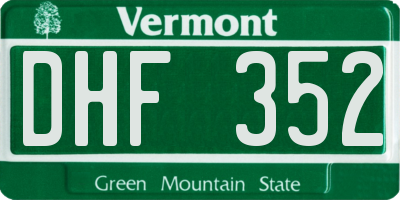 VT license plate DHF352