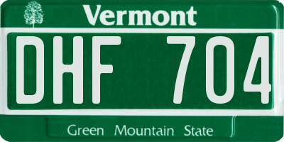 VT license plate DHF704