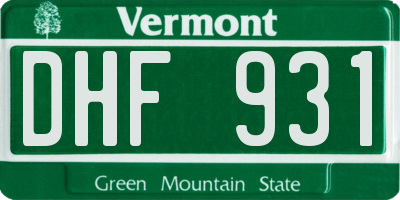 VT license plate DHF931