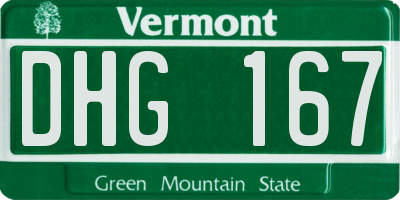 VT license plate DHG167