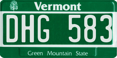 VT license plate DHG583