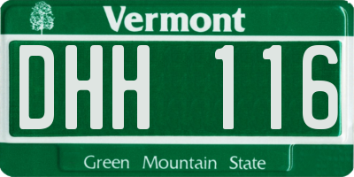 VT license plate DHH116