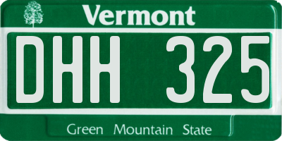 VT license plate DHH325