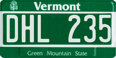 VT license plate DHL235