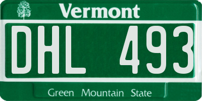 VT license plate DHL493