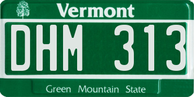VT license plate DHM313