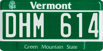 VT license plate DHM614