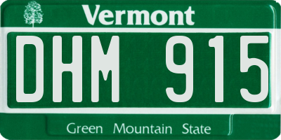 VT license plate DHM915