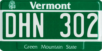 VT license plate DHN302
