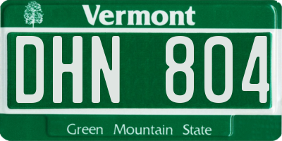 VT license plate DHN804