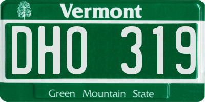 VT license plate DHO319
