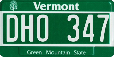 VT license plate DHO347