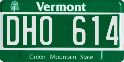 VT license plate DHO614