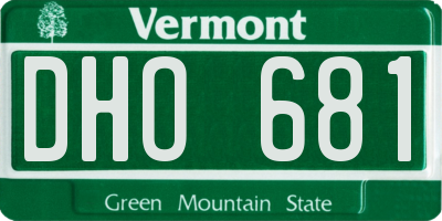 VT license plate DHO681