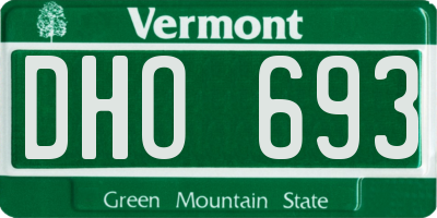 VT license plate DHO693