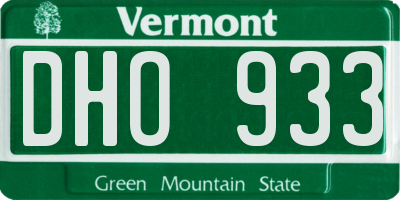 VT license plate DHO933