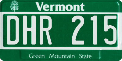 VT license plate DHR215