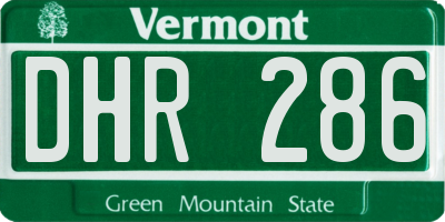 VT license plate DHR286