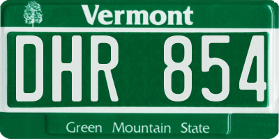 VT license plate DHR854