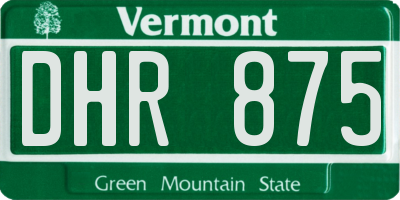 VT license plate DHR875