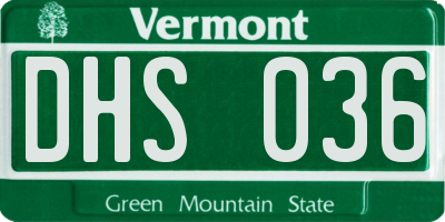 VT license plate DHS036