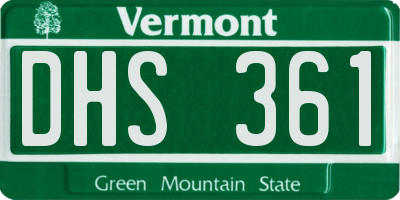 VT license plate DHS361