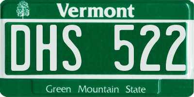 VT license plate DHS522