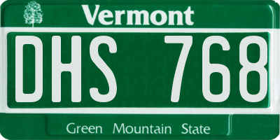 VT license plate DHS768