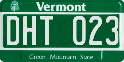 VT license plate DHT023