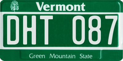 VT license plate DHT087