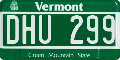 VT license plate DHU299