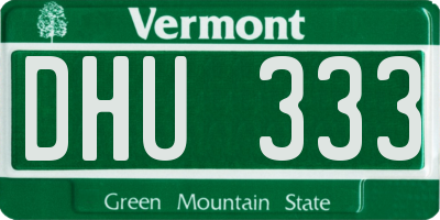 VT license plate DHU333