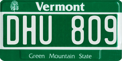 VT license plate DHU809