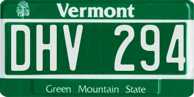 VT license plate DHV294
